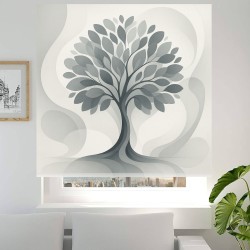 Estor Árbol Abstracto Gris – Moderno y Nórdico HD