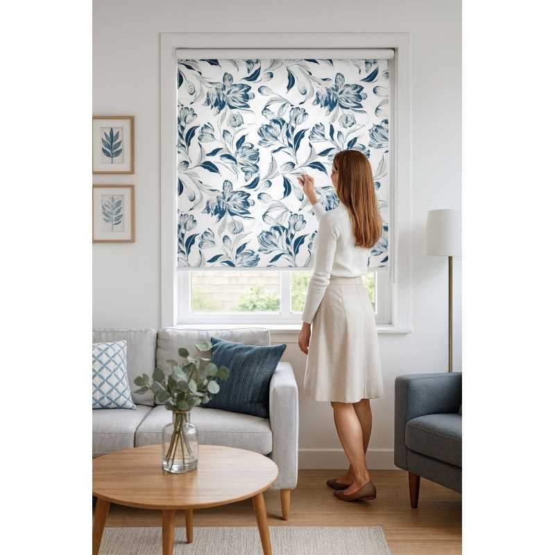 Estores Decorativos Estampado Vintage Blue