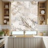 Estor Enrollable Moderno Hojas Beige – Decoración Cocina y Salón