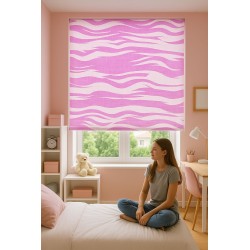 Estor Juvenil Rosa de Rayas | Enrollable Infantil Moderno