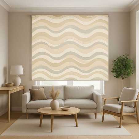 stor Enrollable Líneas Fluidas Beige y Gris | Hecho a Medida en España