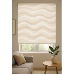 Estor Enrollable Ondas Suaves Crema | Estor Beige Claro a Medida
