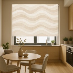 Estor Enrollable Ondas Suaves Crema | Estor Beige Claro a Medida