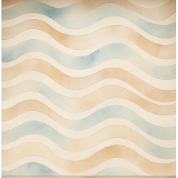 Estor Enrollable Beige y Azul | Ondas Decorativas a Medida