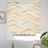 Estor Enrollable Beige y Azul | Ondas Decorativas a Medida
