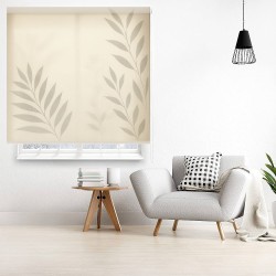 Estor Beige con Hojas Minimalistas | Decoración Natural Moderna | Estores Iroa