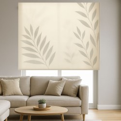 Estor Beige con Hojas Minimalistas | Decoración Natural Moderna | Estores Iroa