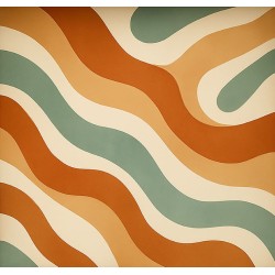 Estor Ondas Mostaza Terracota | Estor Enrollable de Tendencia a Medida