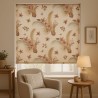 Estor Boho Premium Textura Lino – Floral Terracota a Medida