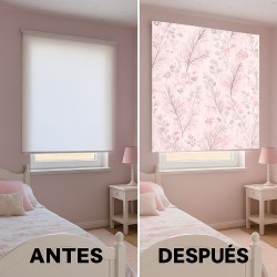 Estor rosa botánico acuarela para niña | Hecho a medida en España